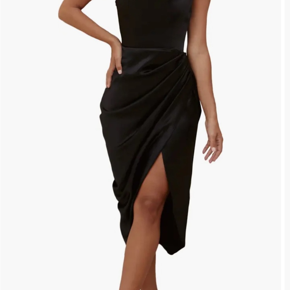 House of CB Reva Satin Gathered Corset Dress - Picture 2 of 7